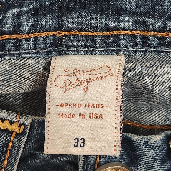 Vintage True Religion Jeans Men's 33x33 Button Fly Denim Suspender Buttons USA‎ - Picture 4 of 16